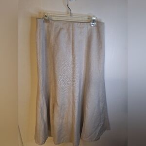 David N Chic Cream A-Line Linen Women's Skirt Size 10